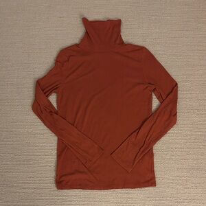 Madewell Burnt Orange Turtleneck Top